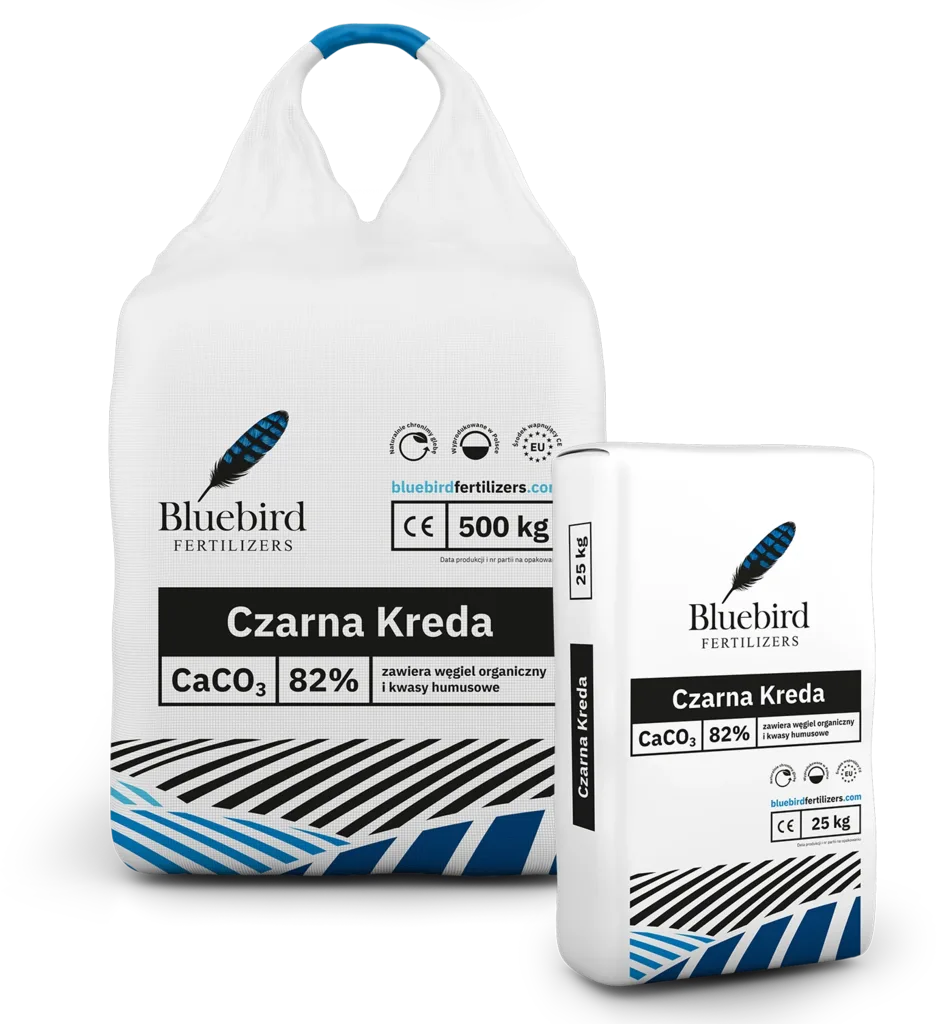 Bluebird Fertilizers Black Chalk fertilizer packaging.