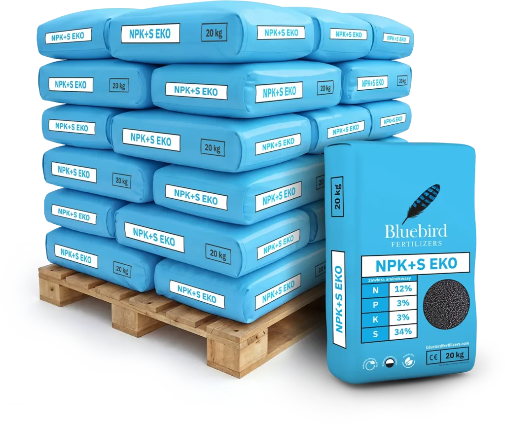 NPK+S EKO Bluebird Fertilizers NPK+S EKO fertilizer packaging.